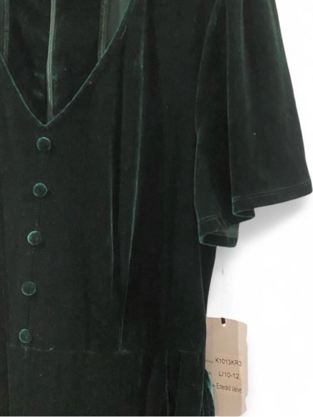 Unique Vintage Emerald Green Velvet Wide-Leg Jumpsuit 💚 NWT - Picture 4 of 7